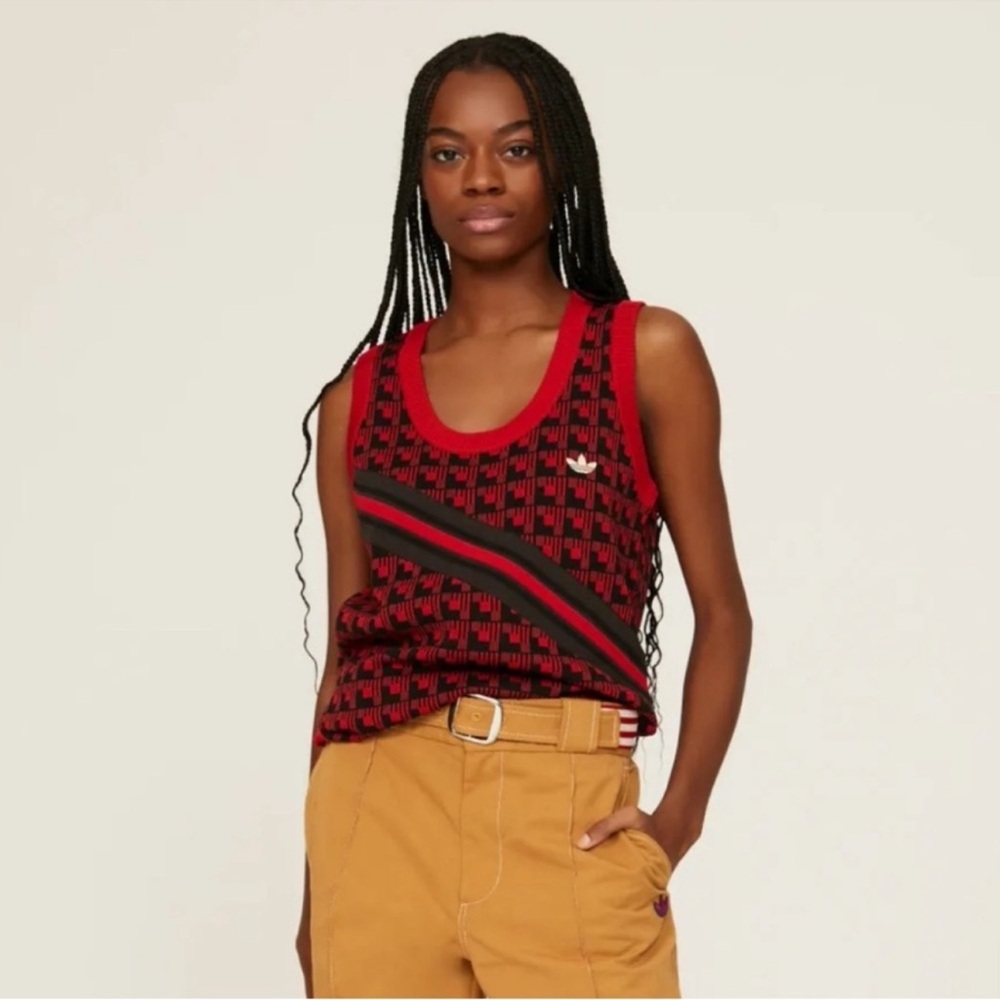 adidas by WALES BONNER Plaid Knit Vest Top size Medium
